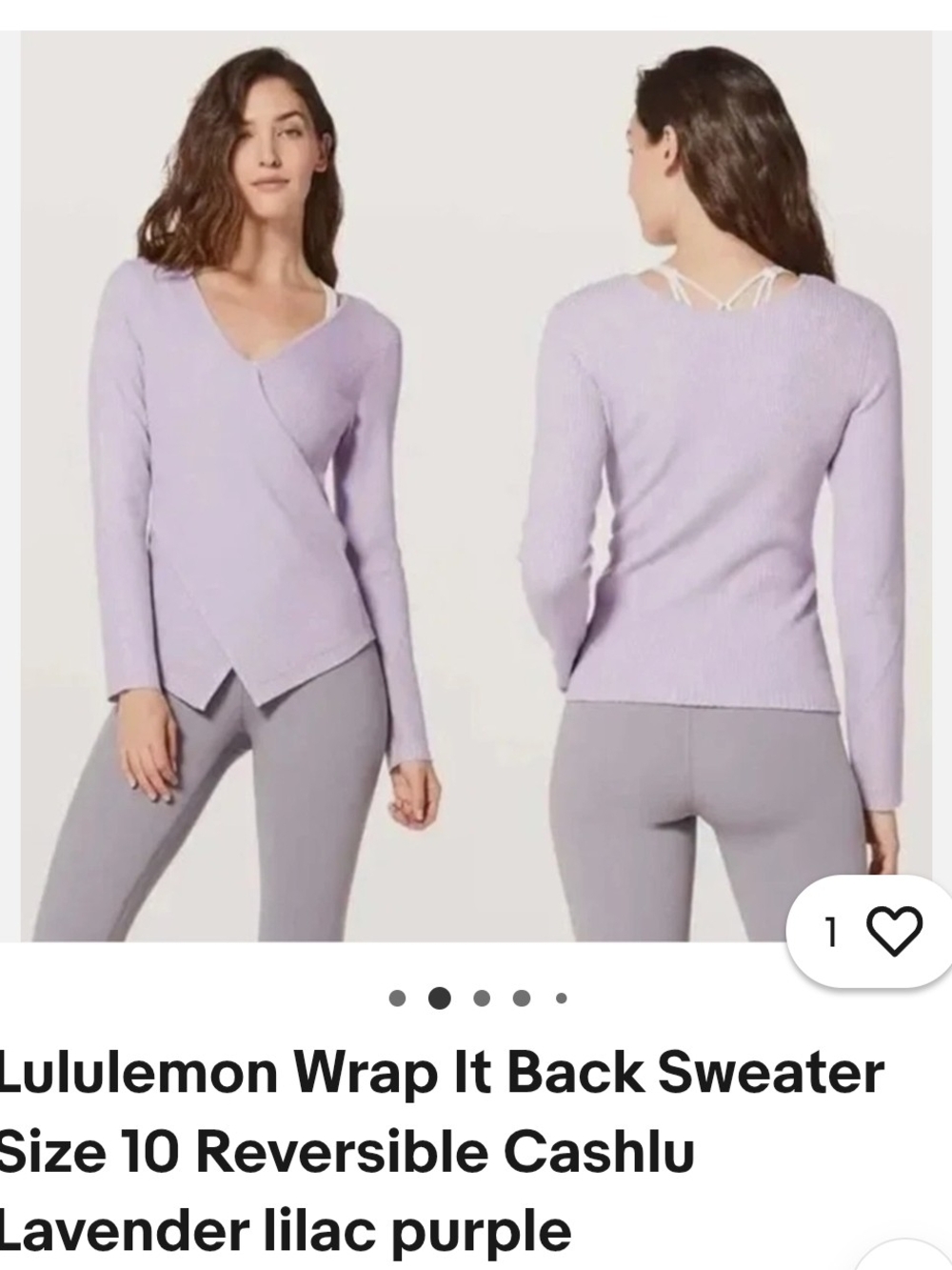 lululemon athletica Lilac V-Neck Wrap Sweater